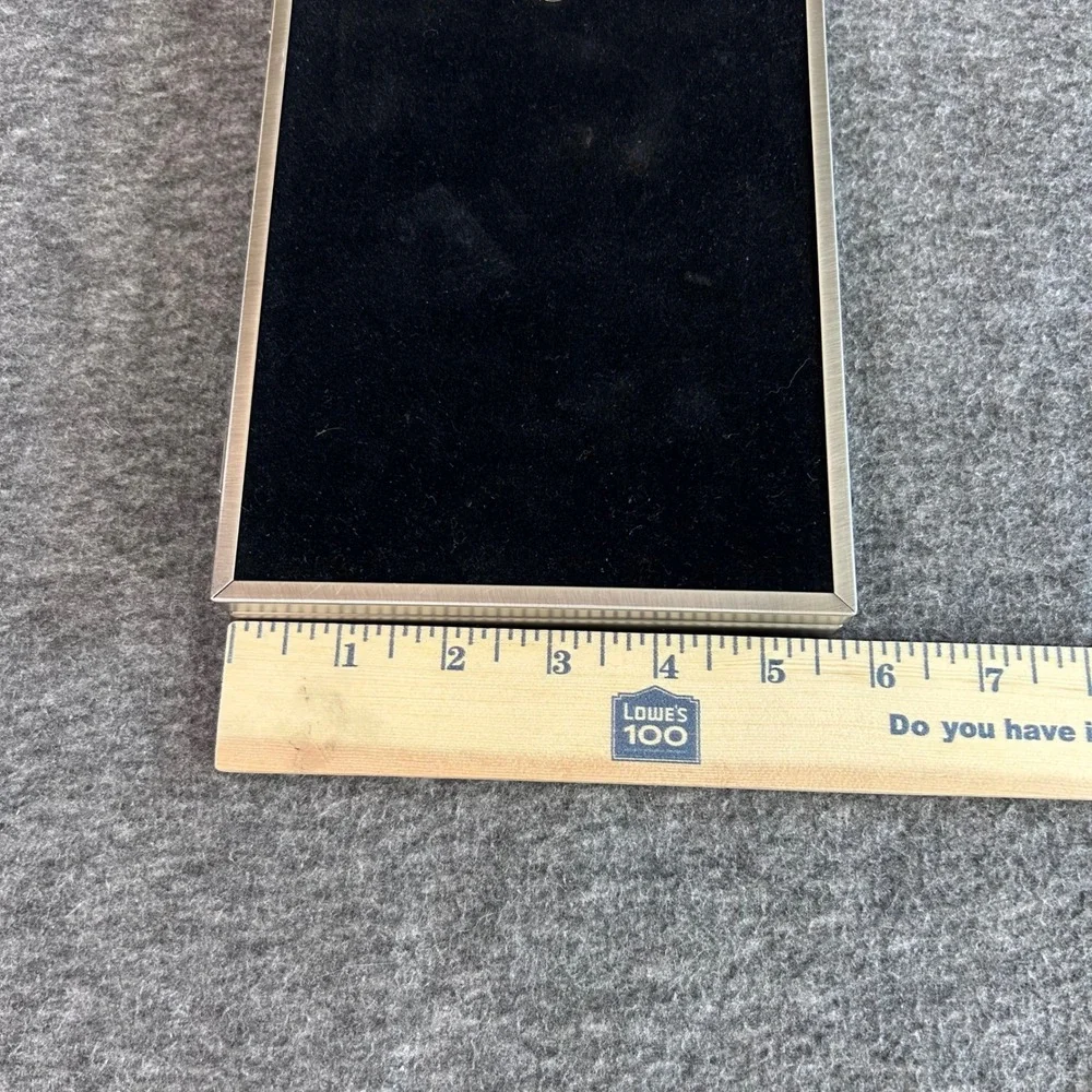 Malden Brushed Silver Metal Double Hinged 5x7 Picture Frame Beveled Tabletop